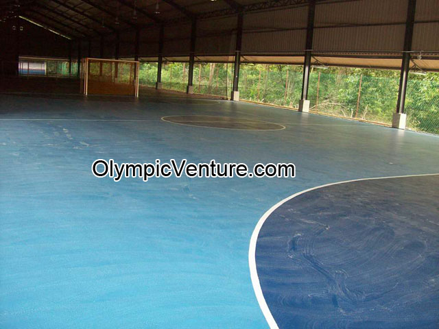 Blue Dark Blue Olymflex Rubberized Futsal Court for Tonga de Futsal