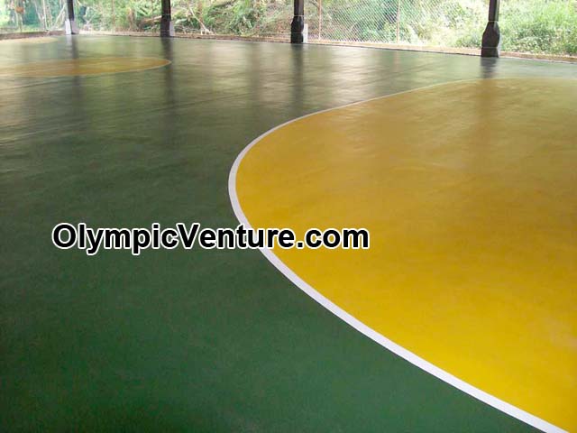 Green Yellow Olymflex Rubberized Futsal Court for Tonga de Futsal