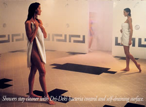 anti-slip anti-bacteria self-draining floor mat system for the changing rooms