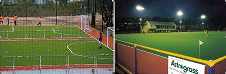 pictures of astrograss installed in futsal courts and arenas