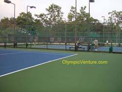 another view of 3 rubberized cushion tennis courts for Kota Permai Golf and Country Club
