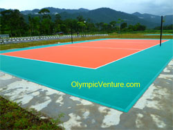 Outdoor interlocking Techtiles Volleyball court for a school in Perak, another view.