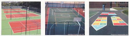tennis courts median strips walkways recreation areas