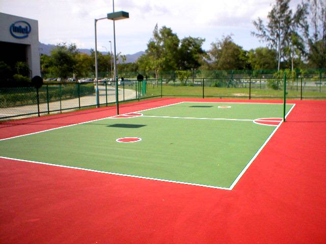 Another view of a Sepak Takraw Court using Plexipave for Intel Penang